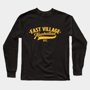 East Village Manhattan - NYC Minimal Logo Long Sleeve T-Shirt